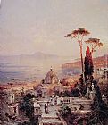 Franz Richard Unterberger Famous Paintings - The view from the Balcony